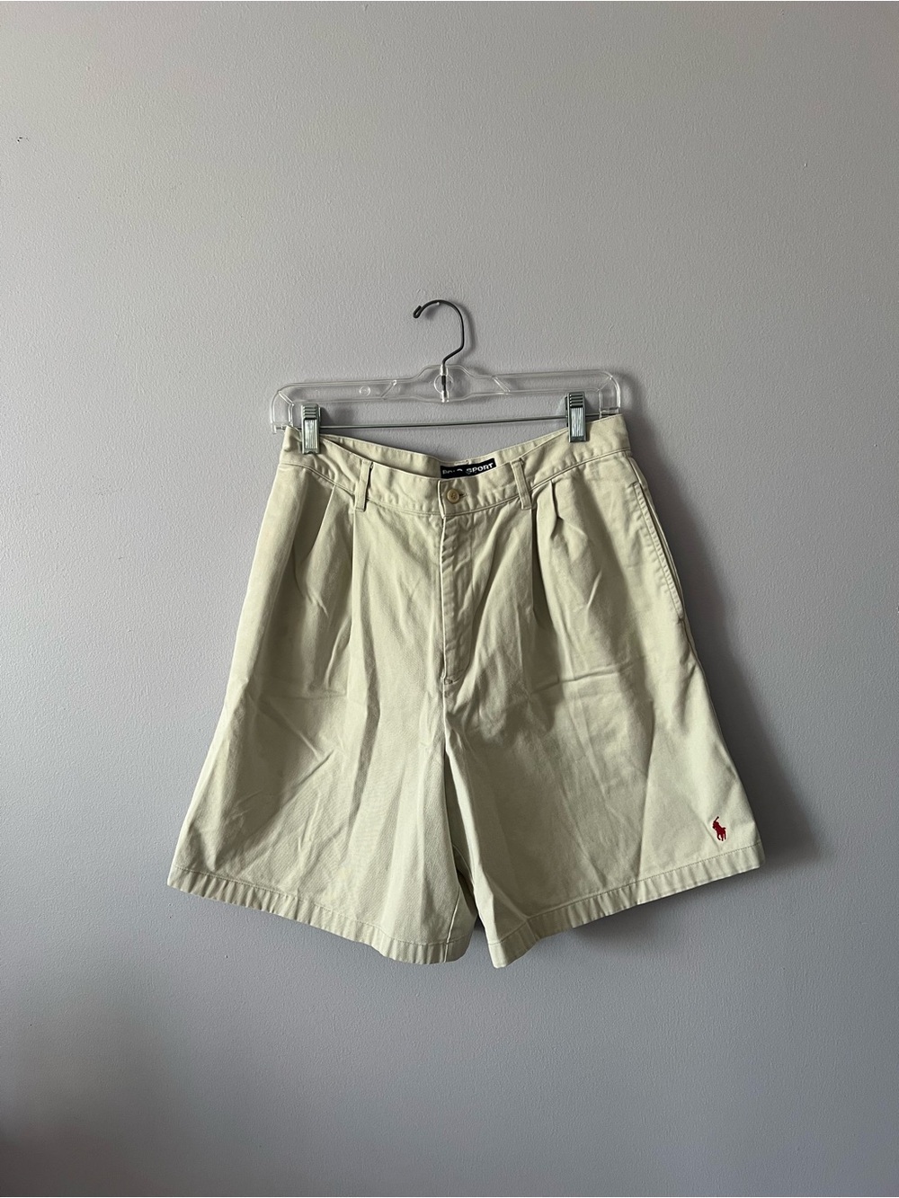 Polo Sport by Ralph Lauren Cream Pleated Chino Shorts